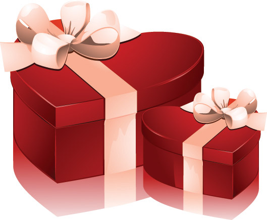 free vector Valentine day heartshaped gift box vector